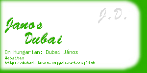janos dubai business card