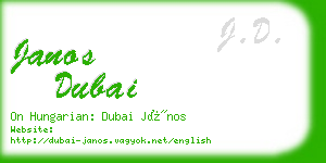 janos dubai business card